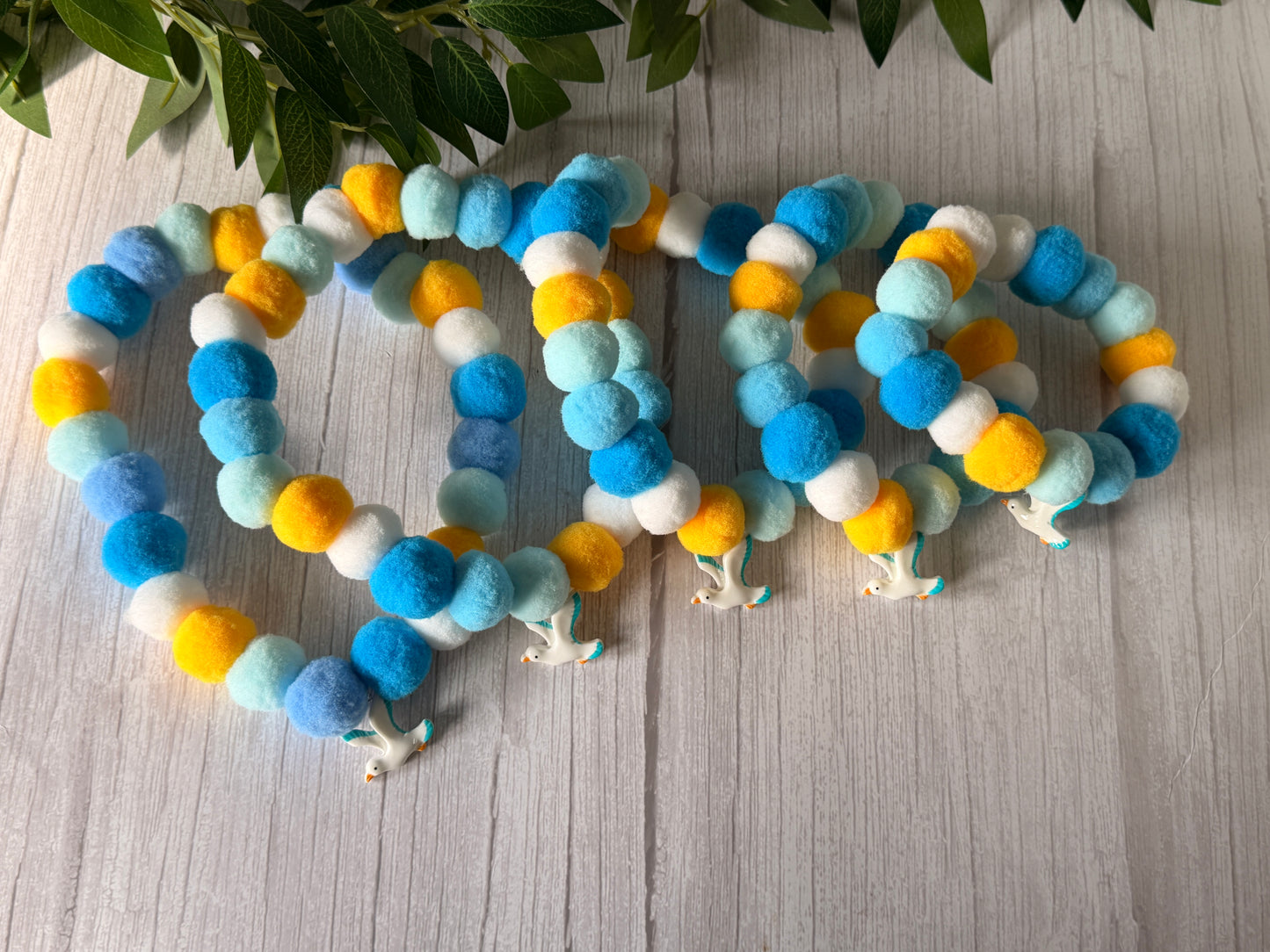 PomPom Pet Collar - Seagull adventure