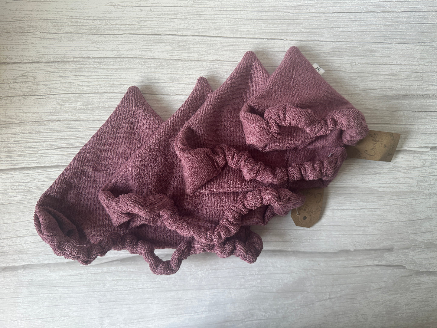 Terry Toweling Cotton Cooling Pet Scrunchie Bandana - Plum Purple