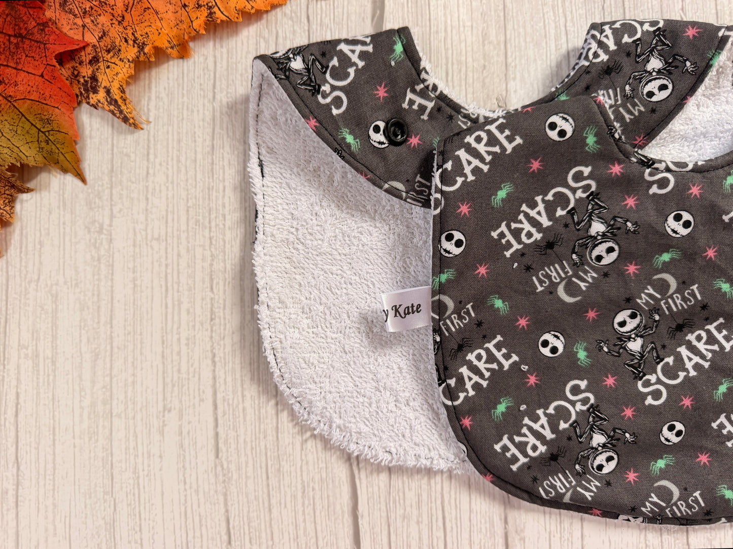 Cotton & Terry Towelling Baby Bibs - My First Scare