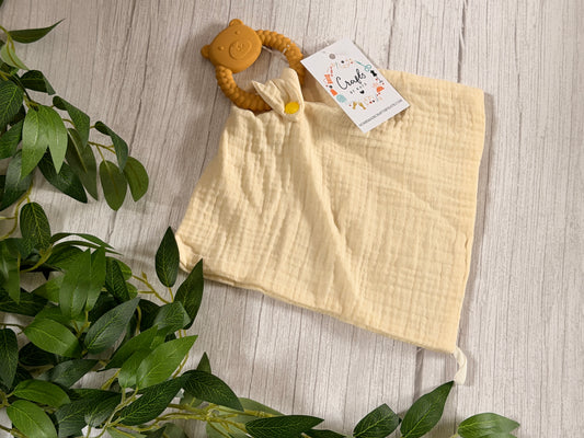 Silicone Teddy Teether & Muslin Cloth