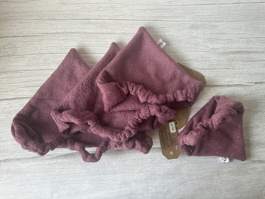 Terry Toweling Cotton Cooling Pet Scrunchie Bandana - Plum Purple