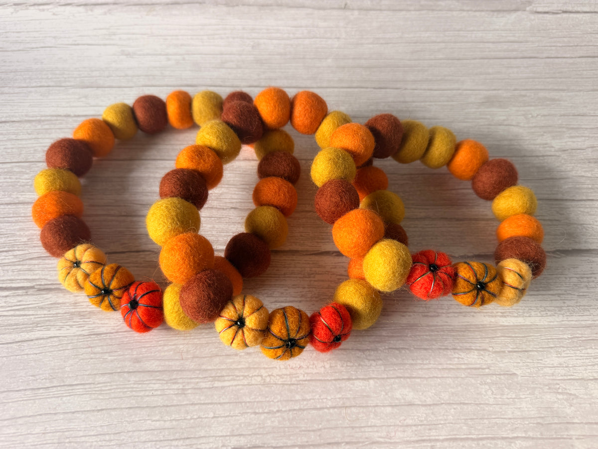 PomPom Pet Collar - Pumpkin oranges