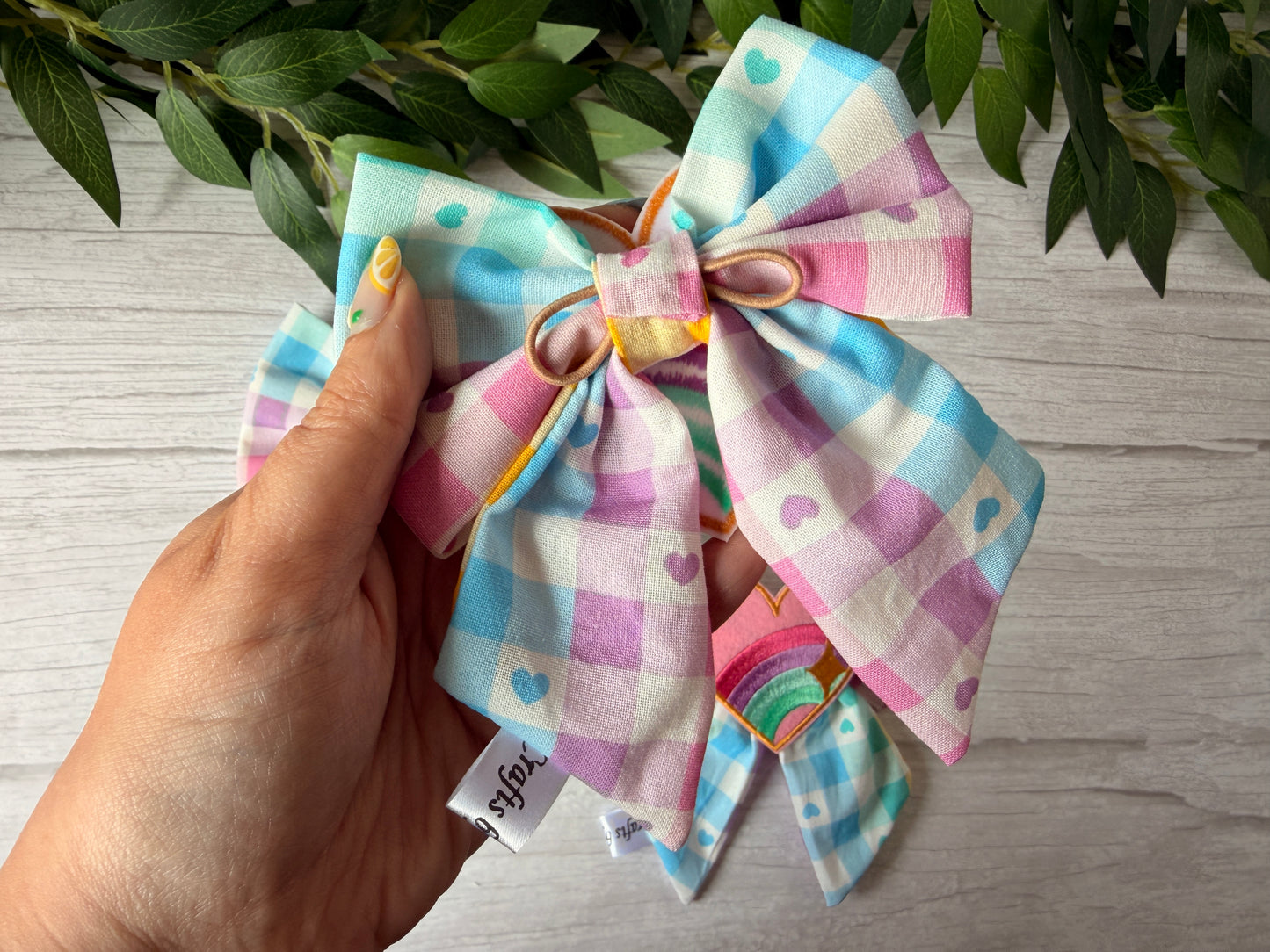 Pet Sailor Bows - Pride hearts