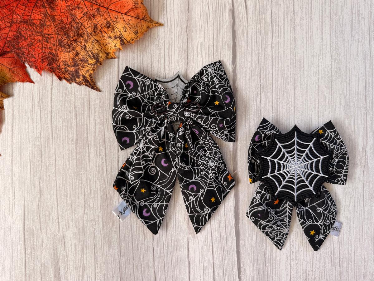 Pet Sailor Bows - Spiders Web