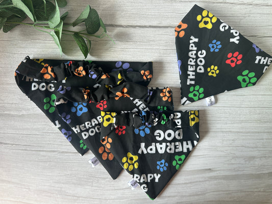 Cotton Pet Scrunchie Bandana - Therapy Dog