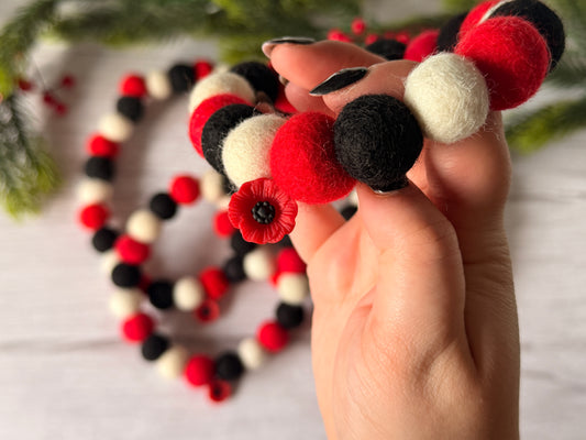 PomPom Pet Collar - Poppies