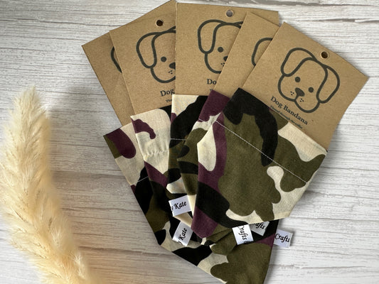 Cotton Pet Bandana with collar attachment - Camouflage Print