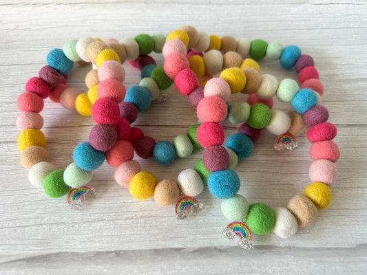 PomPom Pet Collar - Rainbows
