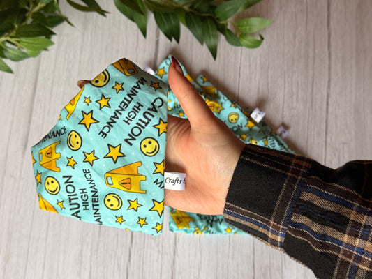 Cotton Pet Scrunchie Bandana - Caution High Maintenance