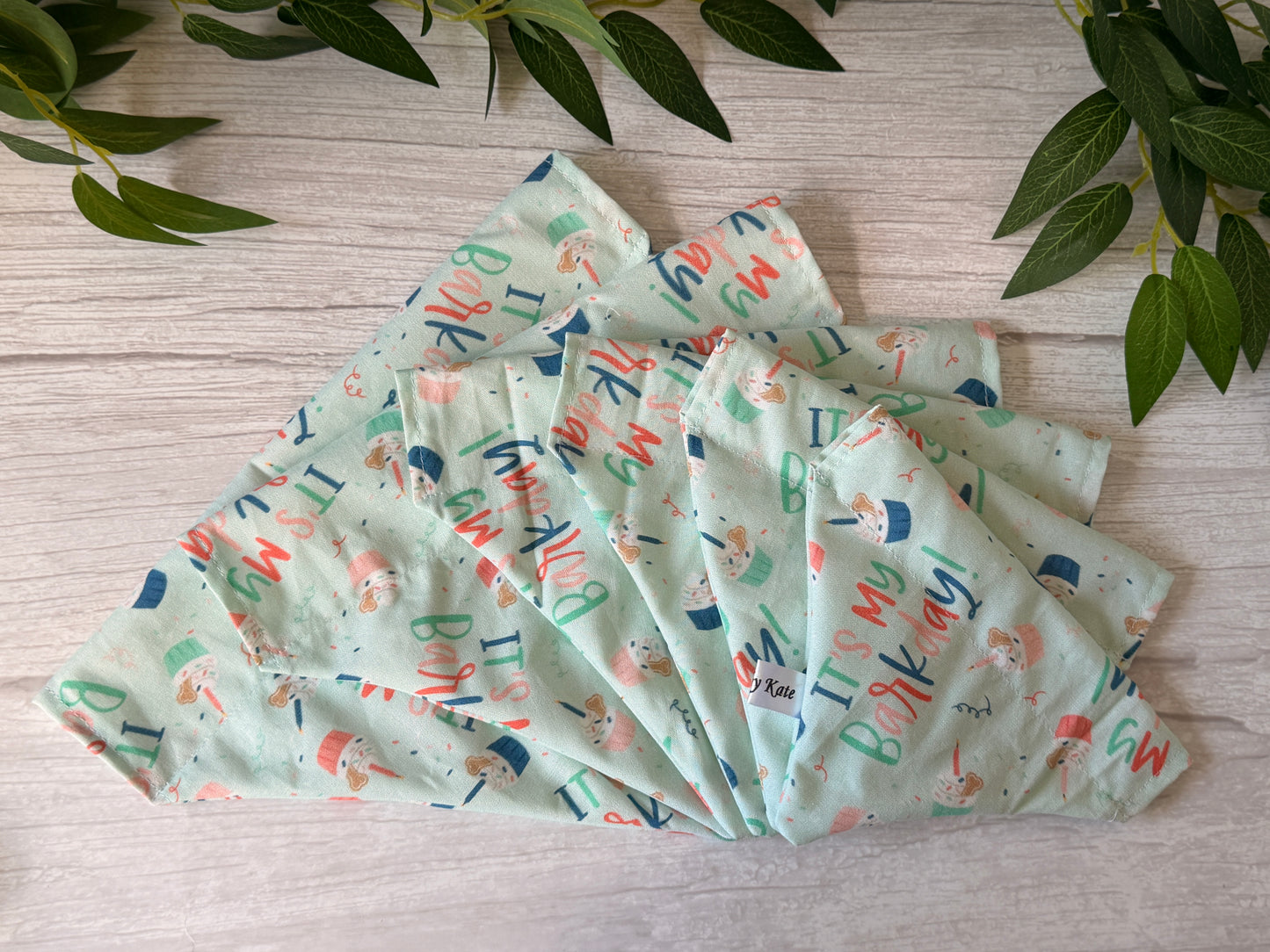 Cotton Pet Bandana with collar attachment - It’s my Barkday