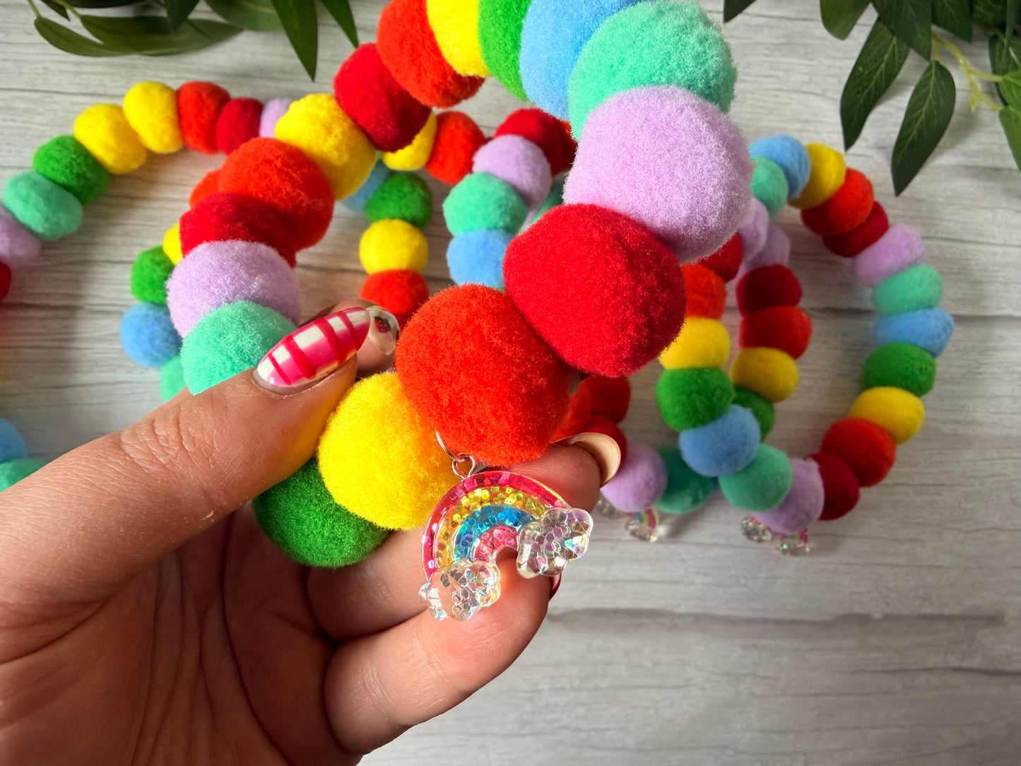 PomPom Pet Collar - Rainbow Pride
