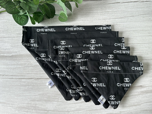 Cotton Pet Bandana with collar attachment - ‘Chew’nel