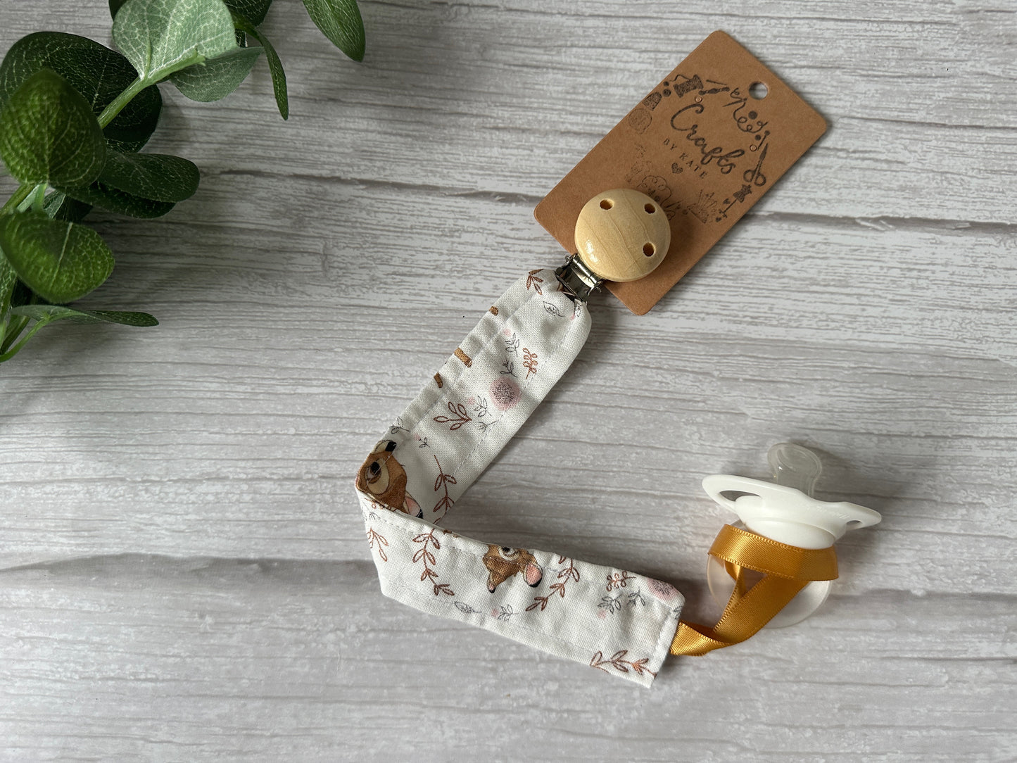 Cotton & Bamboo Baby Dummy Clip - Bambi