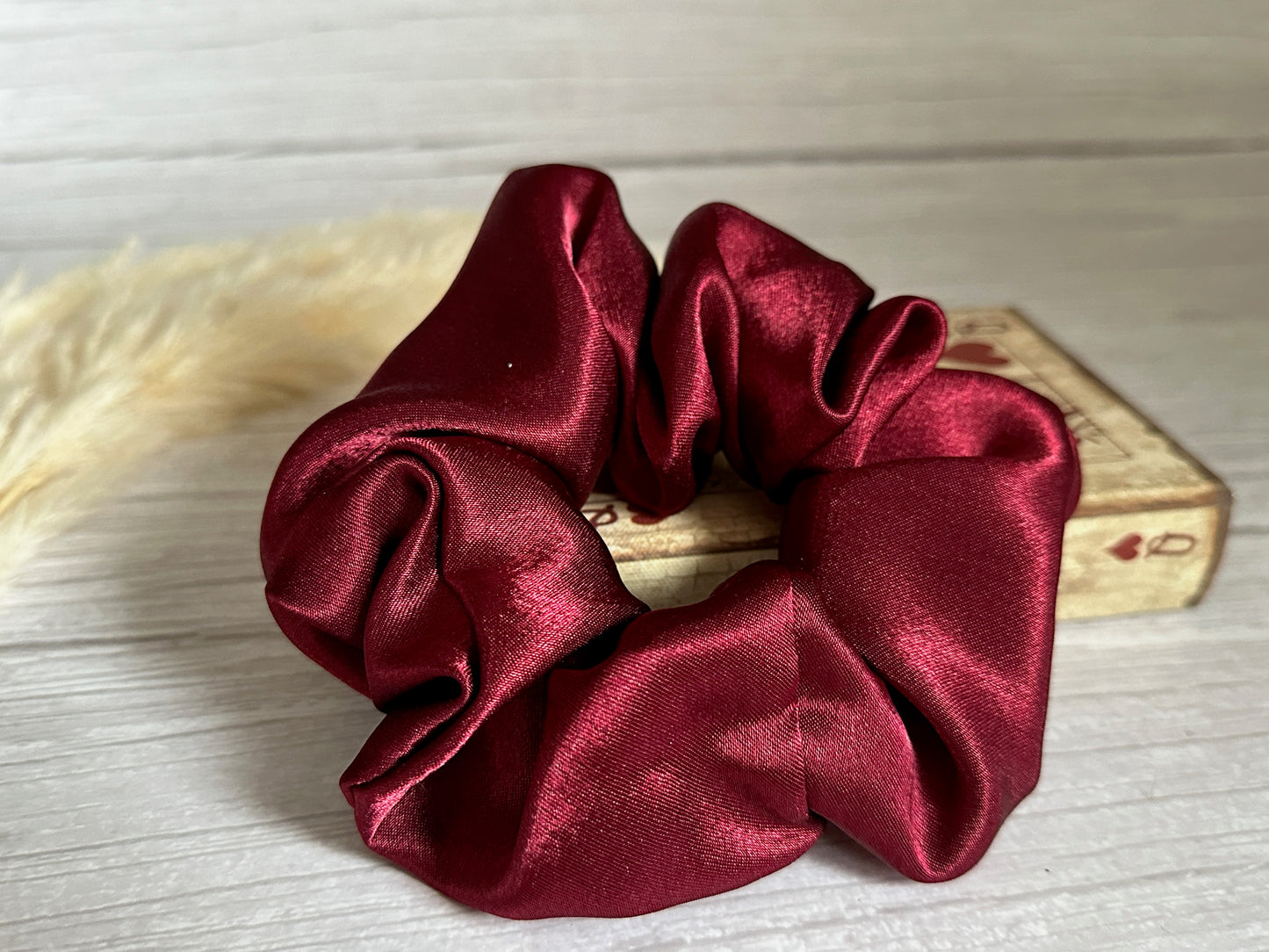 Silk Extra Large Scrunchie - Burgundy Red