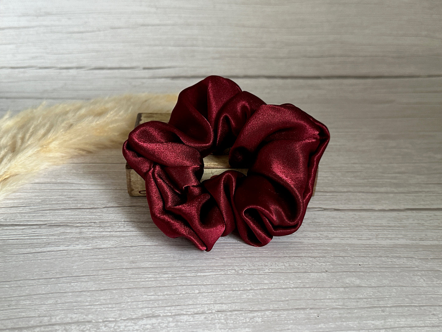 Silk Extra Large Scrunchie - Burgundy Red