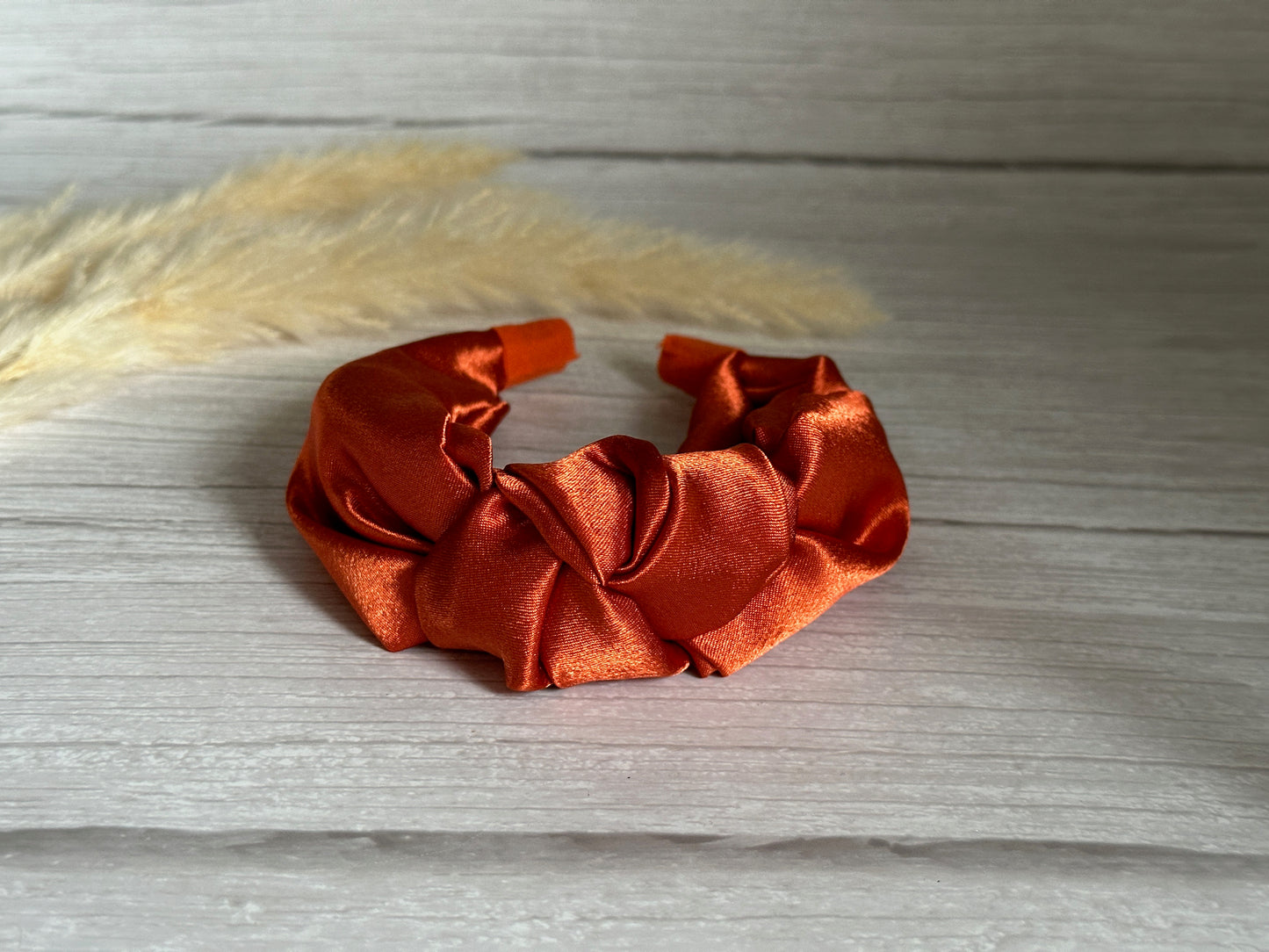 Silk Knotted Headband - Burnt Orange