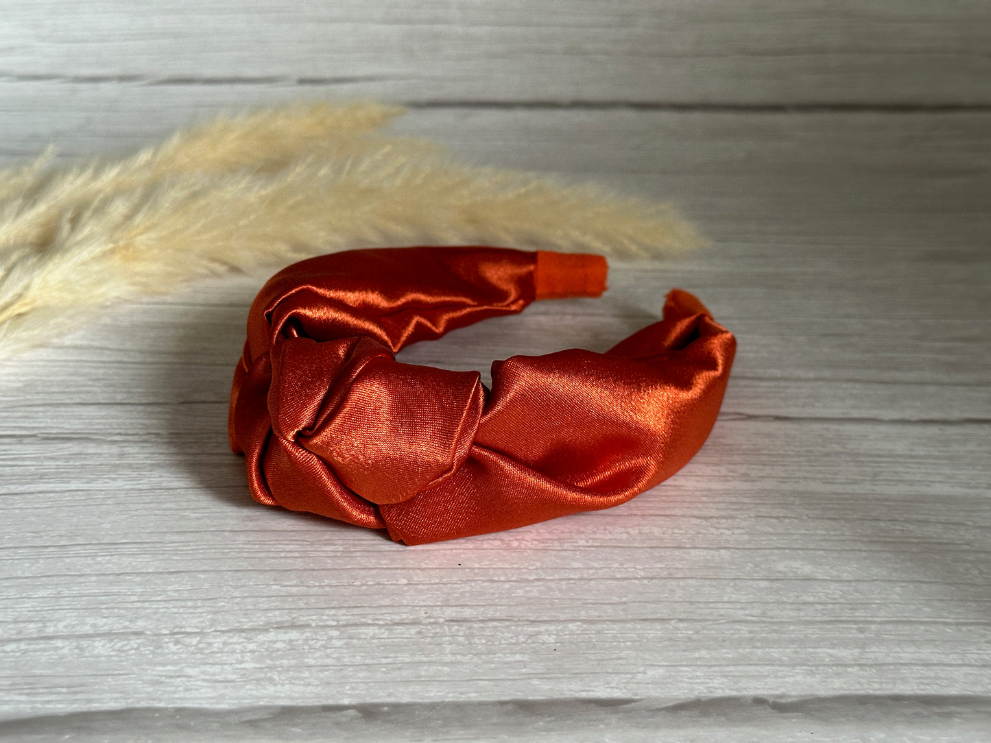 Silk Knotted Headband - Burnt Orange