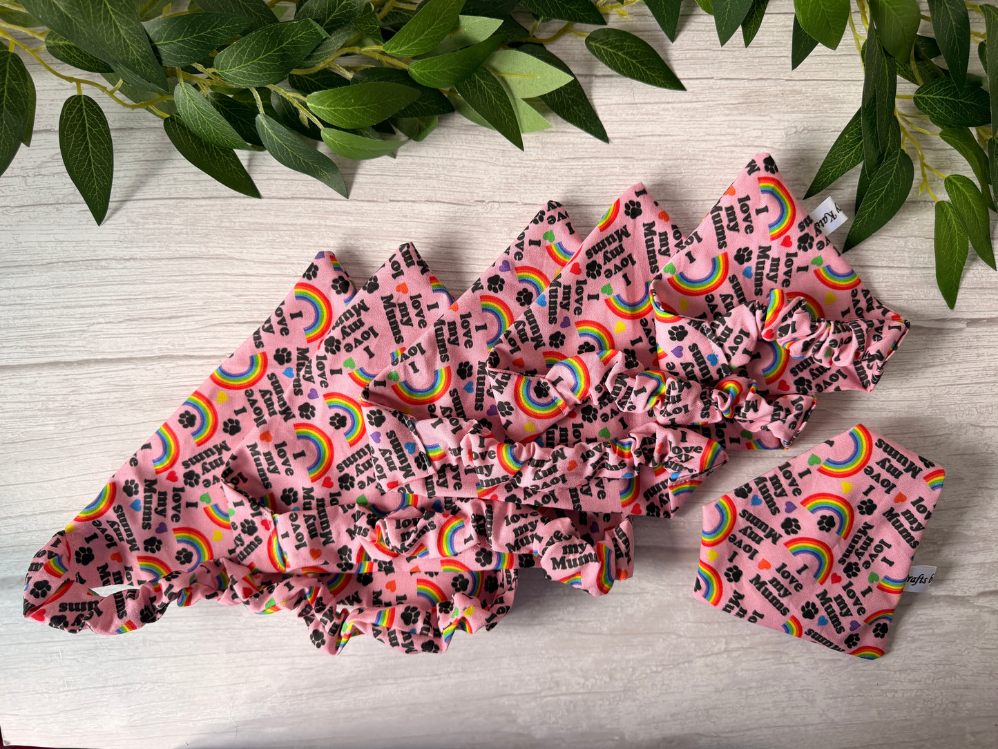 Cotton Pet Scrunchie Bandana - I love my mums