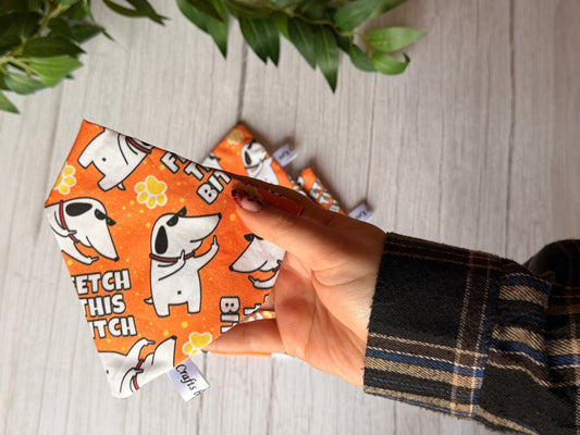 Cotton Pet Scrunchie Bandana - Fetch this