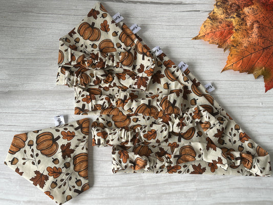 Cotton Pet Scrunchie Bandana - Pumpkin Cottage