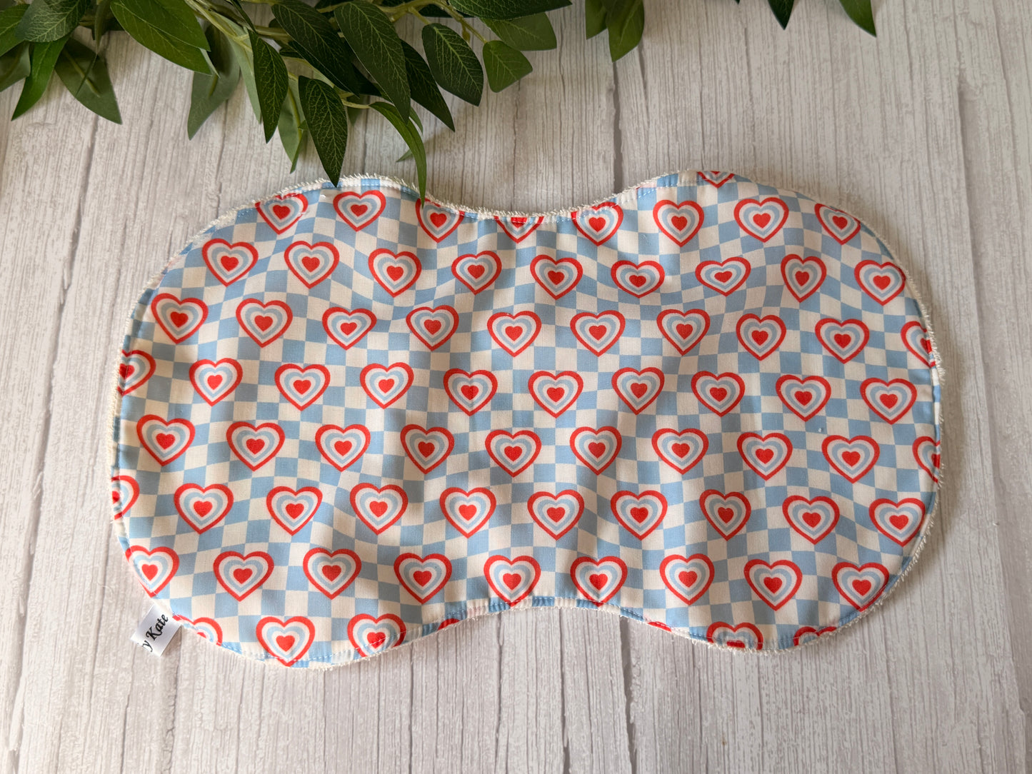 Cotton & Terry Towelling Baby Sets - Gingham Hearts