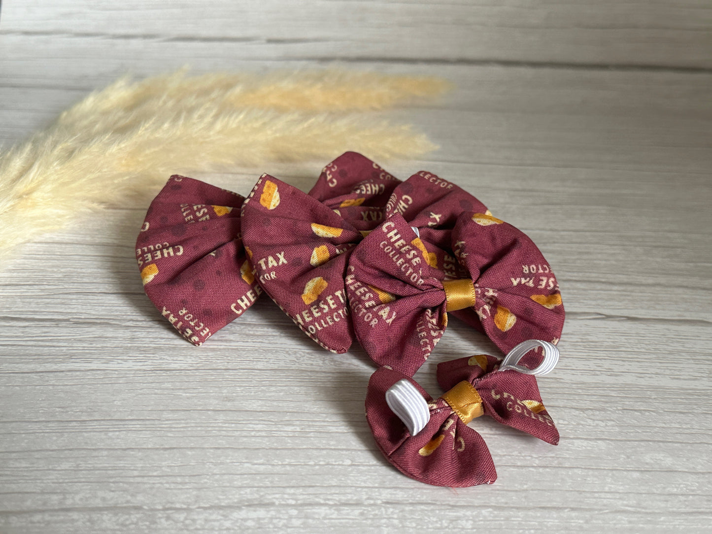 Cotton Pet Bow with collar attachment - Cheese Tax Collector