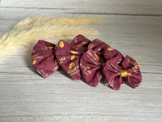 Cotton Pet Bow with collar attachment - Cheese Tax Collector