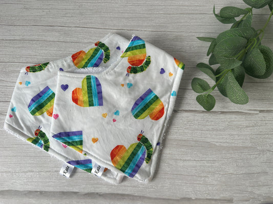 Cotton & Terry Towelling Baby Bandana Bib - The Hungry Caterpillar