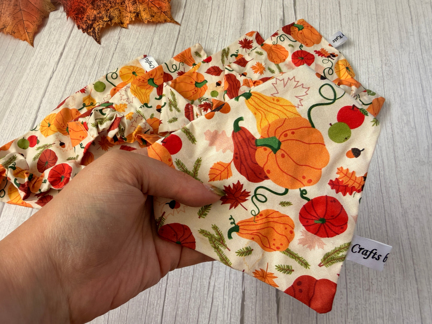 Cotton Pet Scrunchie Bandana - Pumpkin Season