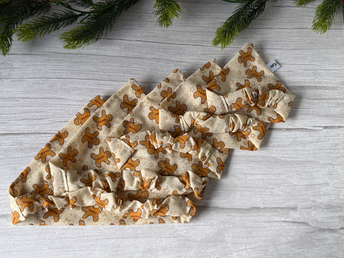 Cotton Pet Scrunchie Bandana - Gingebread lovers