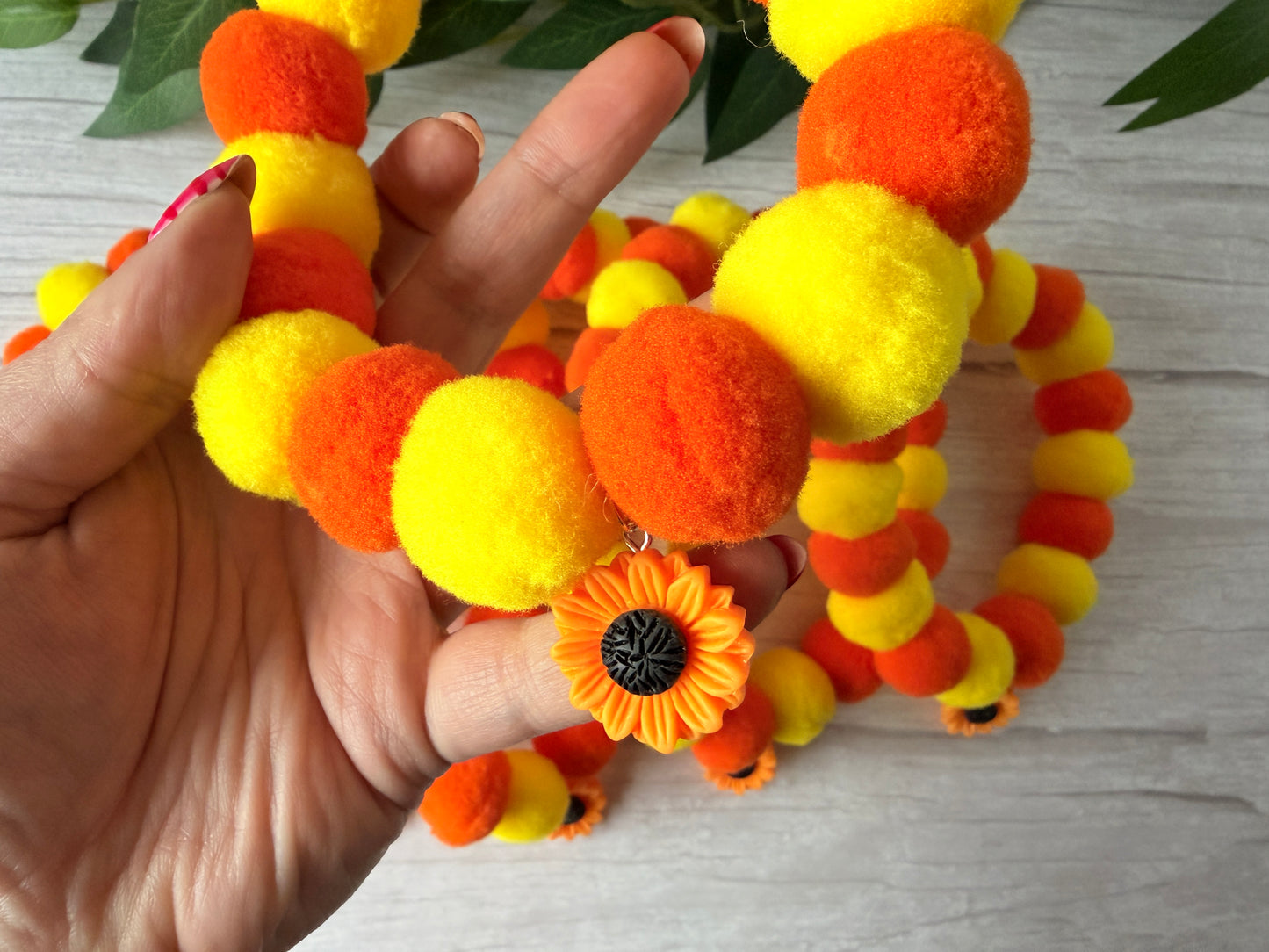 PomPom Pet Collar - Sunflower Vibes
