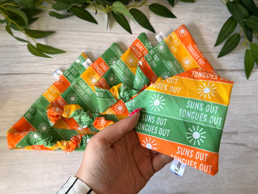 Cotton Pet Scrunchie Bandana - Tongues out, Suns out ‘26