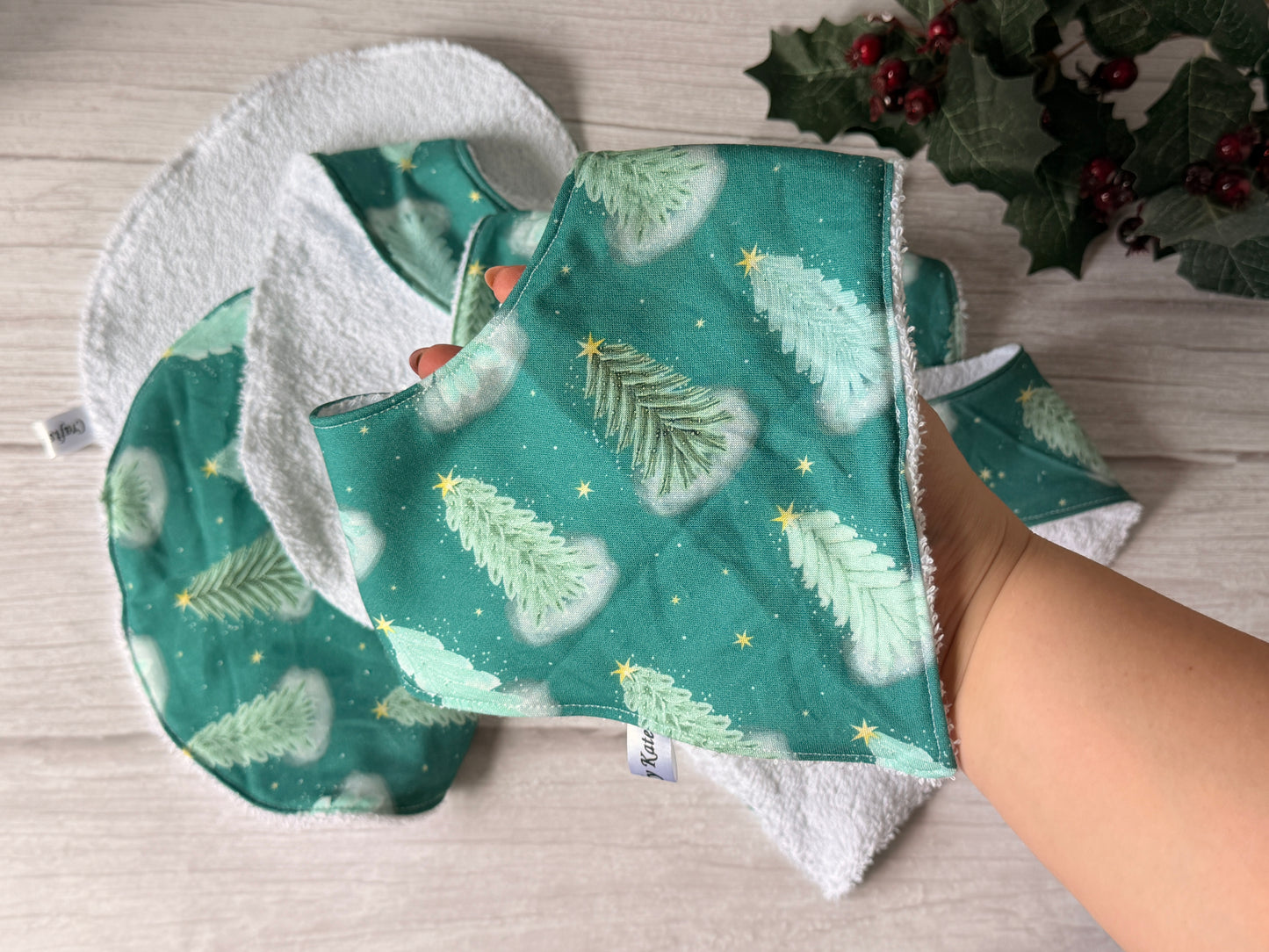 Cotton & Terry Towelling Baby Sets - Christmas tree forest