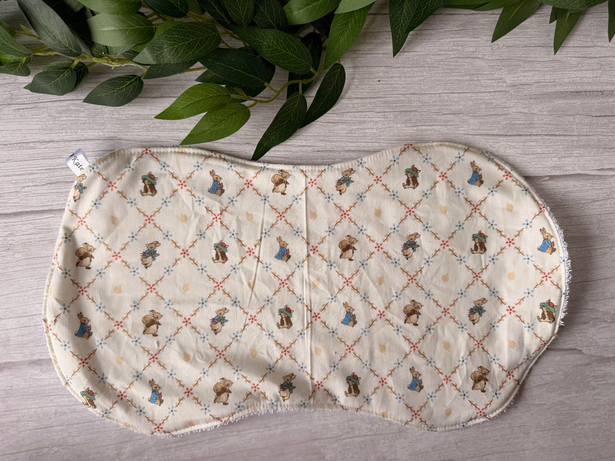 Cotton & Terry Towelling Baby Burping Cloth - Peter Rabbit & friends