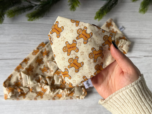 Cotton Pet Scrunchie Bandana - Gingebread lovers