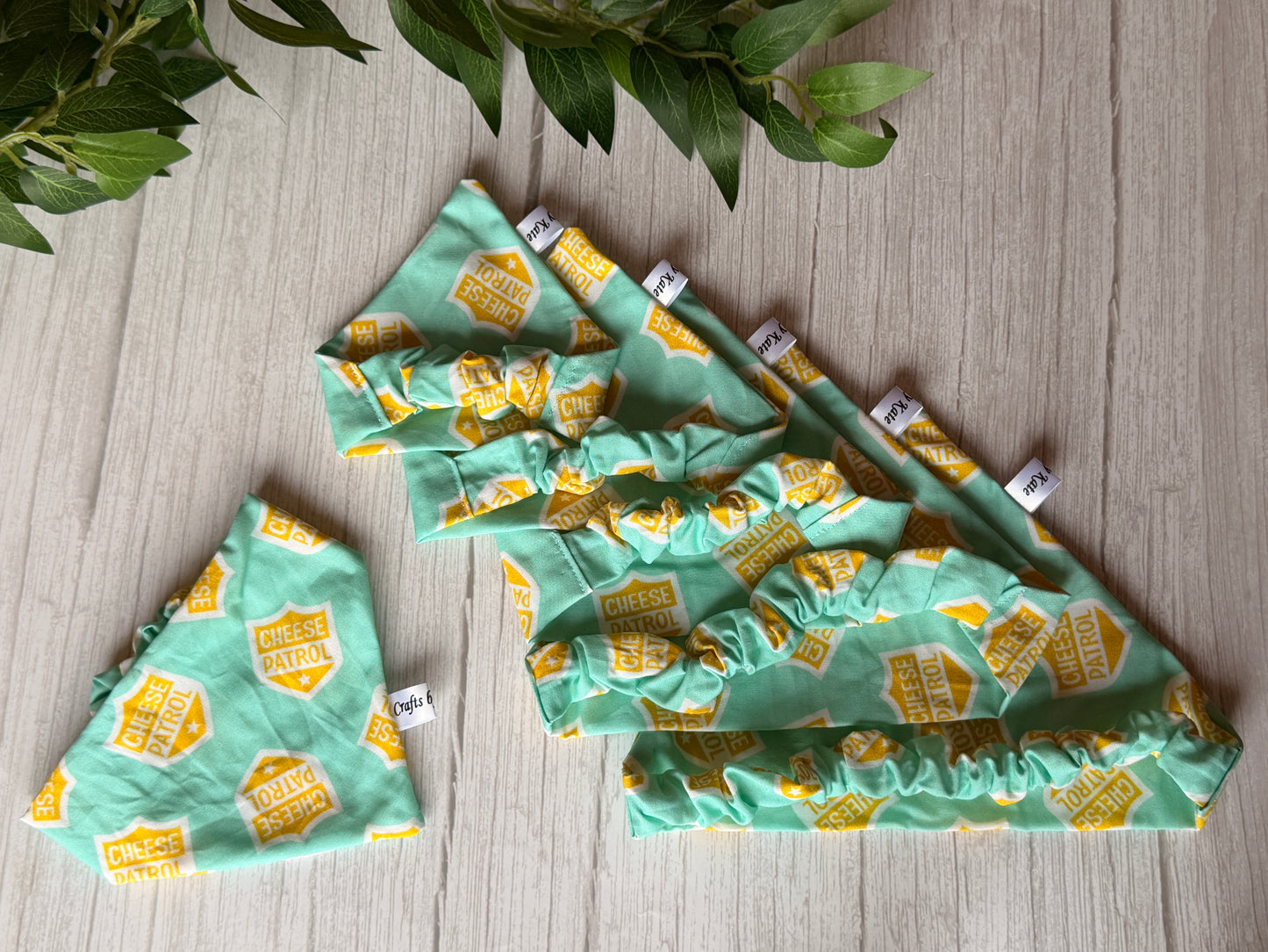 Cotton Pet Scrunchie Bandana - Cheese Patrol