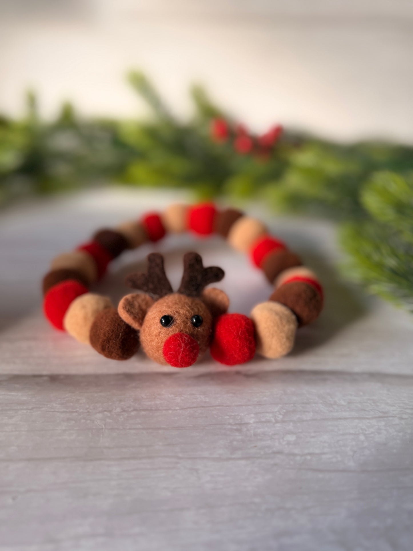 PomPom Pet Collar - Rudolph