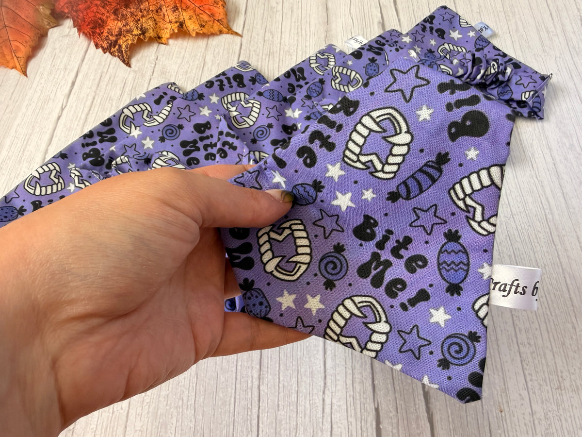 Cotton Pet Scrunchie Bandana - Bite me!