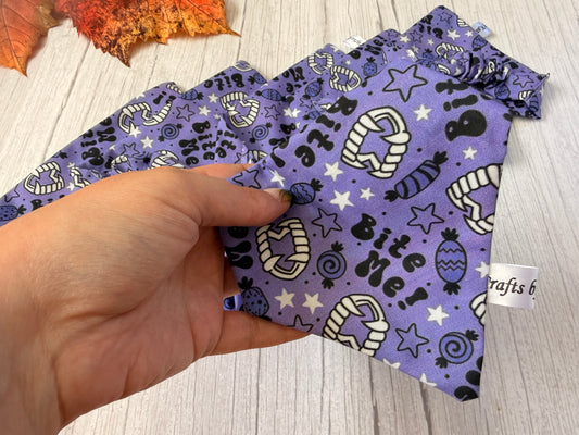 Cotton Pet Scrunchie Bandana - Bite me!