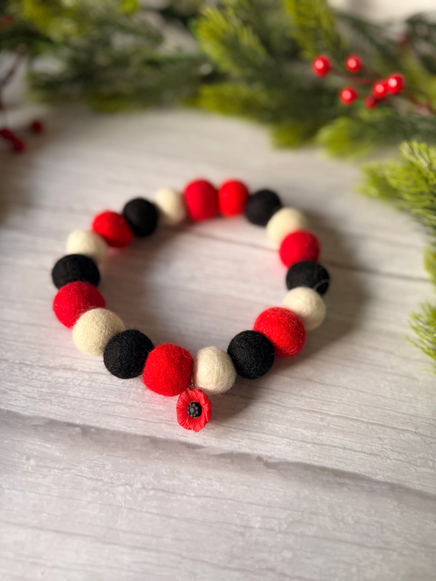 PomPom Pet Collar - Poppies