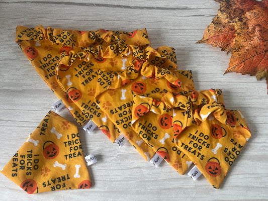 Cotton Pet Scrunchie Bandana - Trick or Treat