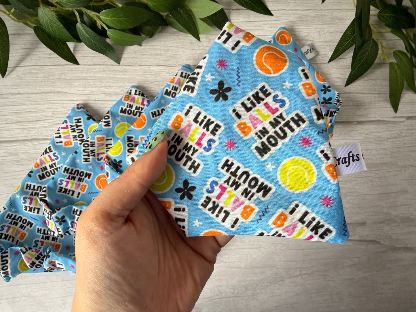 Cotton Pet Scrunchie Bandana - I like balls in my mouth
