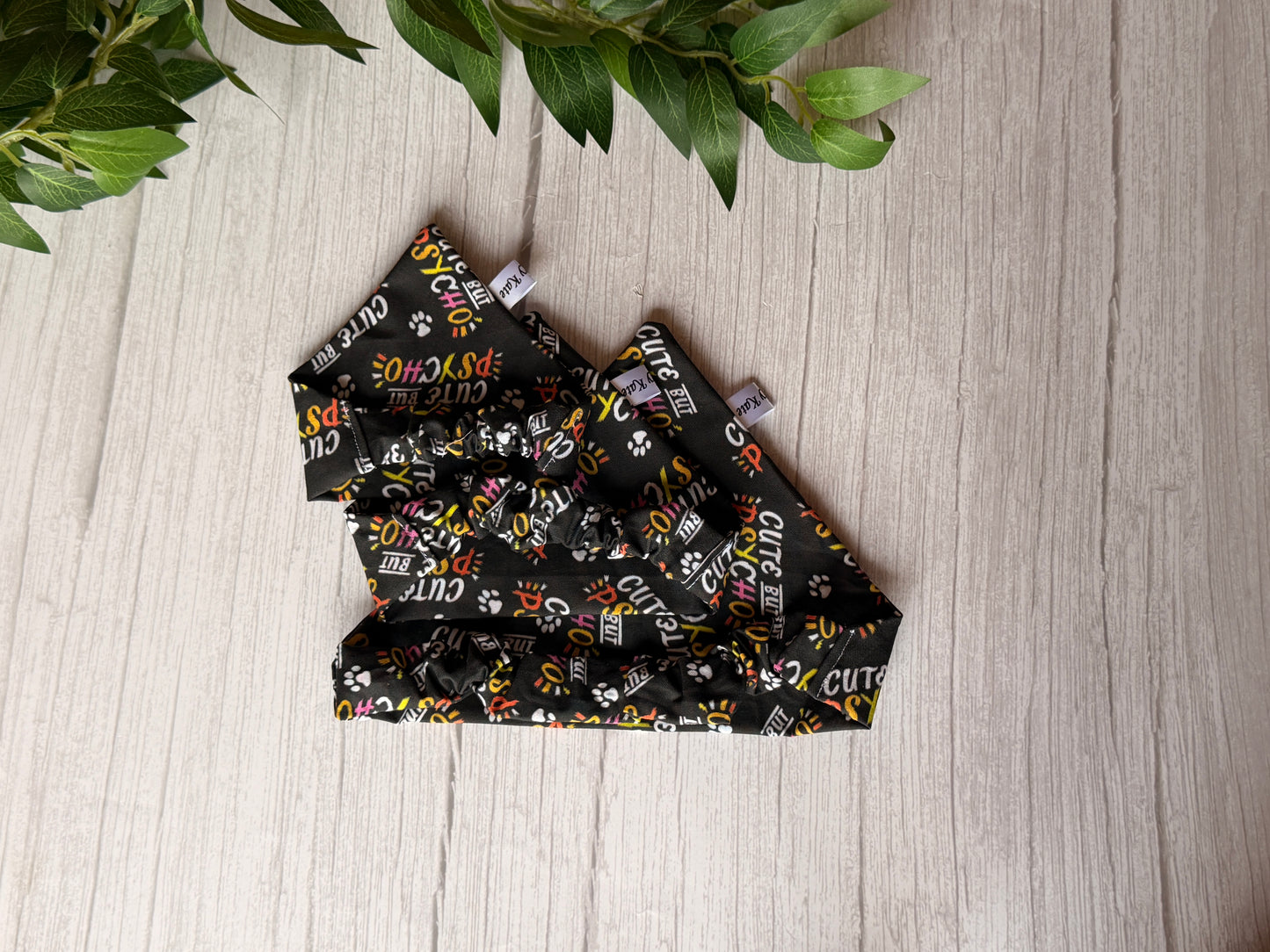 Cotton Pet Scrunchie Bandana - Cute but Psycho