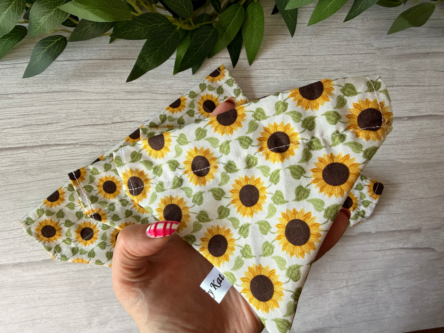 Cotton Pet Bandana with collar attachment - Sunny Sunflowers