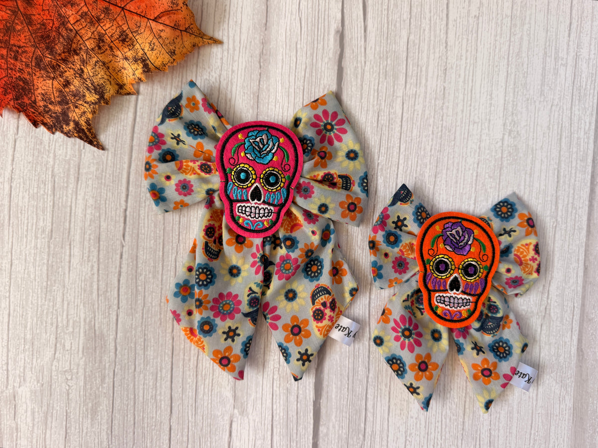 Pet Sailor Bows - Day of the dead