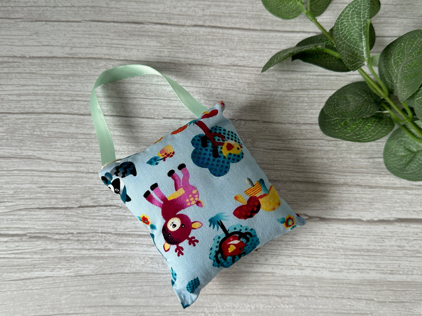 Cotton Tooth Fairy Pillow Cushion with Satin hook - Woodland Animals