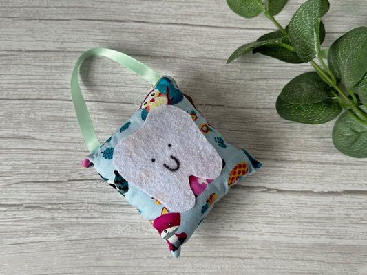 Cotton Tooth Fairy Pillow Cushion with Satin hook - Woodland Animals