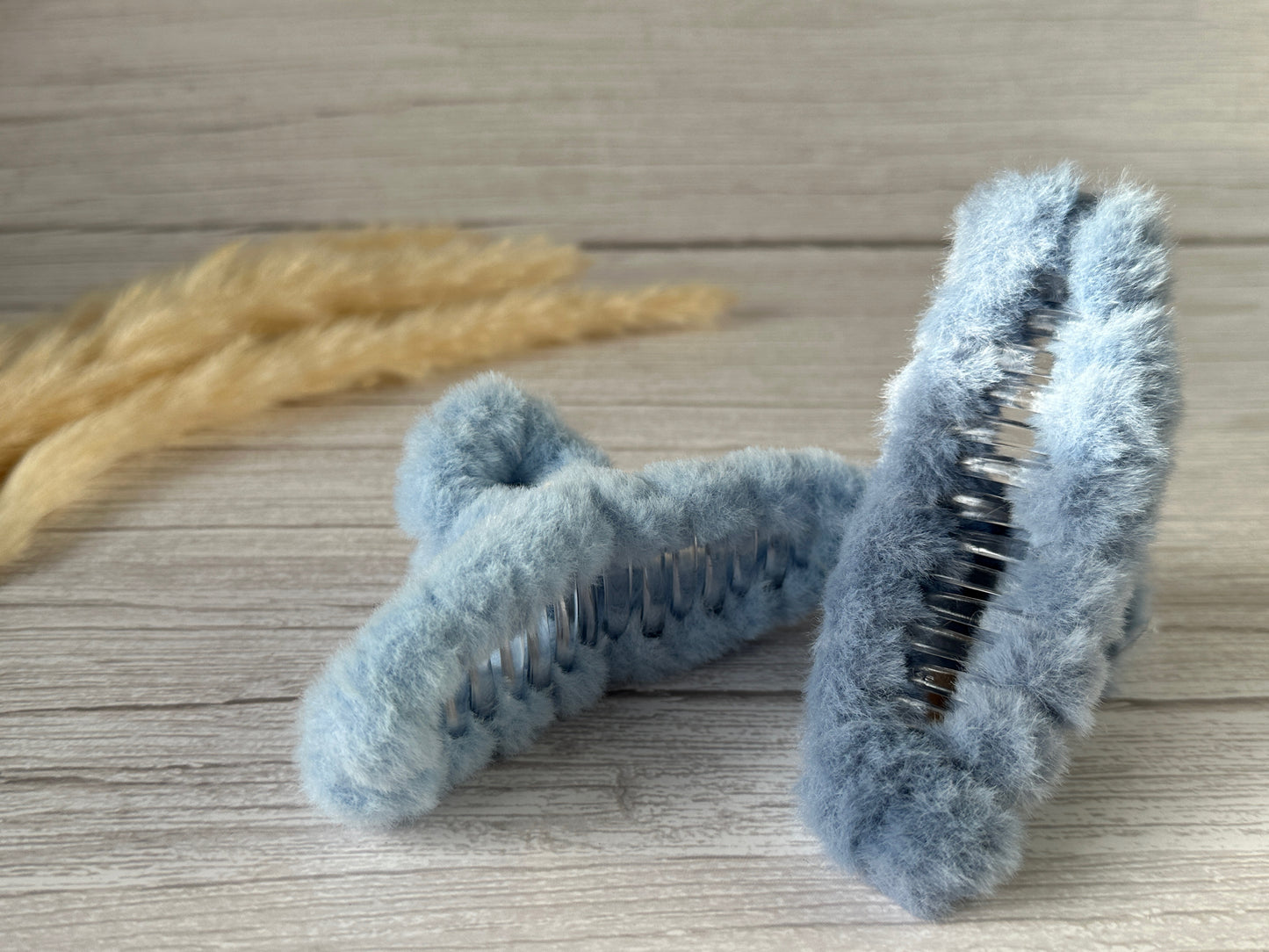 Fluffy Hair Claw Clip - French Blue