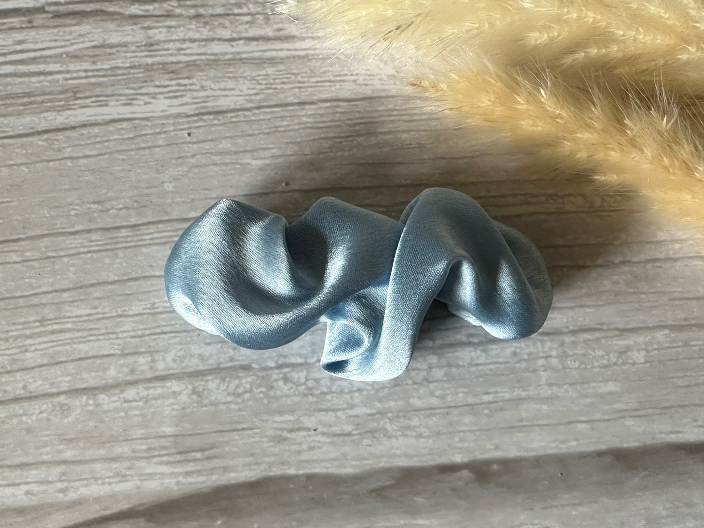 Silk French Barrette Scrunchie Clip - French Blue