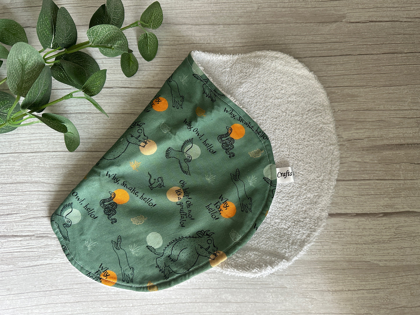 Cotton & Terry Towelling Baby Burping Cloth - The Gruffalo Collection